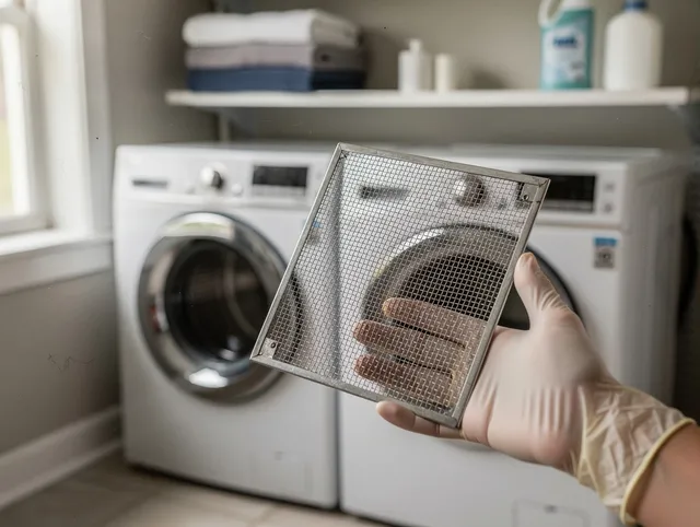 Jacksonville Dryer Vent Cleaning specialist performing detailed lint trap cleaning service in Jacksonville