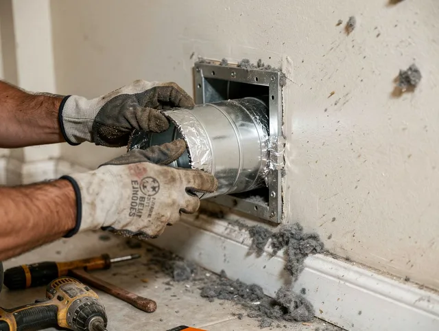 Professional dryer vent repair and installation by Jacksonville Dryer Vent Cleaning in Jacksonville