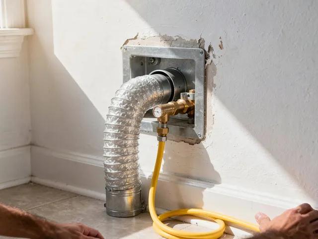 Jacksonville Dryer Vent Cleaning certified technician performing specialized gas dryer vent cleaning in Jacksonville